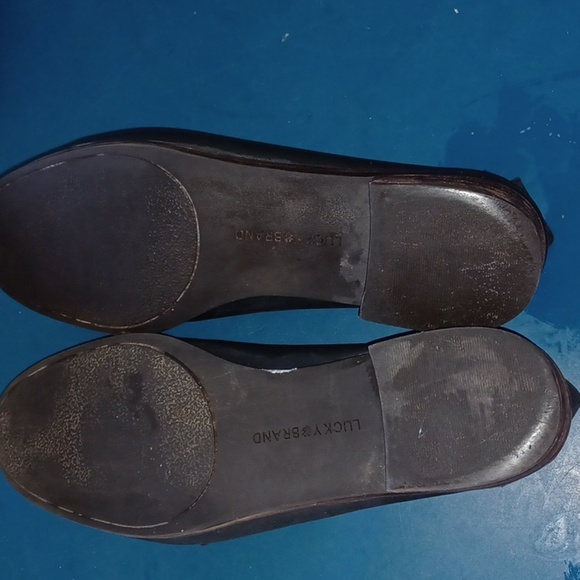 Lucky genuine real leather loafer slide on mini heel shoe man made cahill - Picture 4 of 5